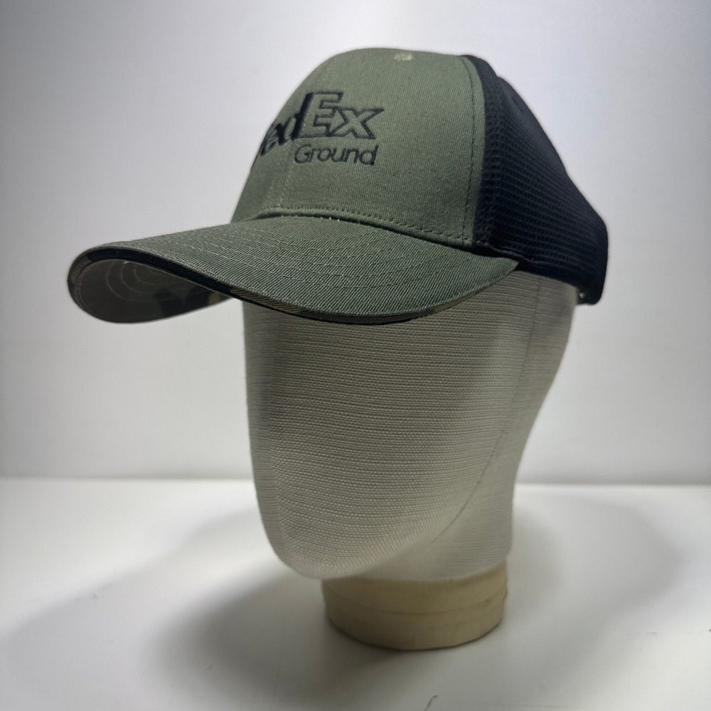 FedEx Ground Military Green Chino Trucker Snapback Hat New with Tags